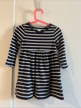 GAP Navy and White Striped Long-Sleeve Girls Dress